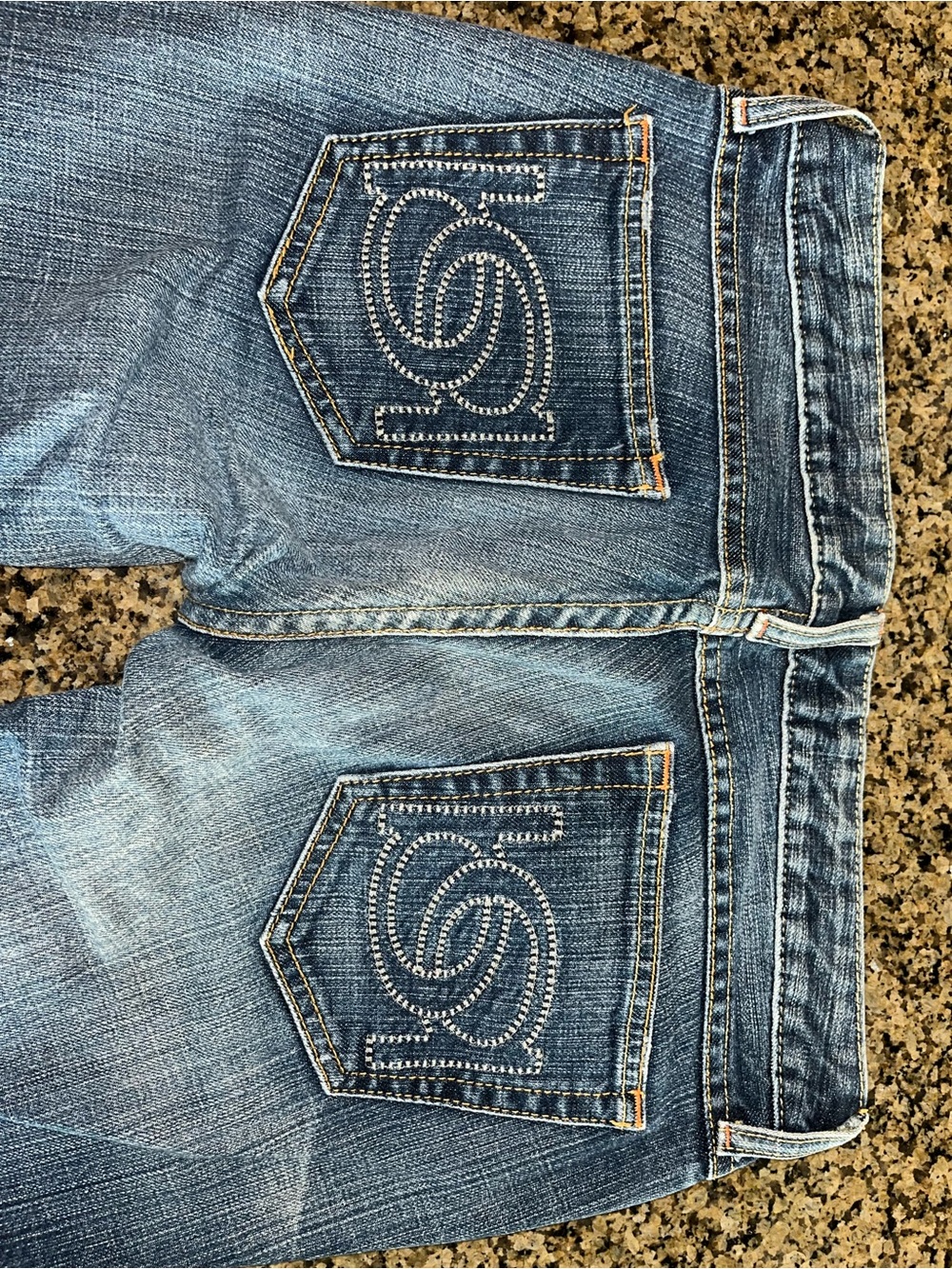 Blue Women's Denim Jeans with Embellished Back Pockets